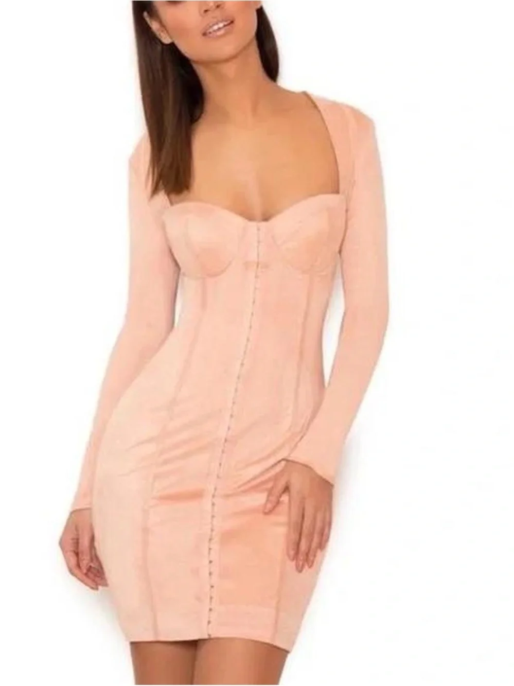 house of cb pink long sleeve dress House of CB | Dresses | House Of Cb Blush Pink Long Sleeve Mini Dress